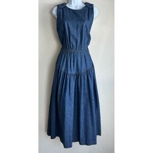 Vintage Willowbend Denim Pinafore Overall Dress 12 Western Cottagecore Prairie